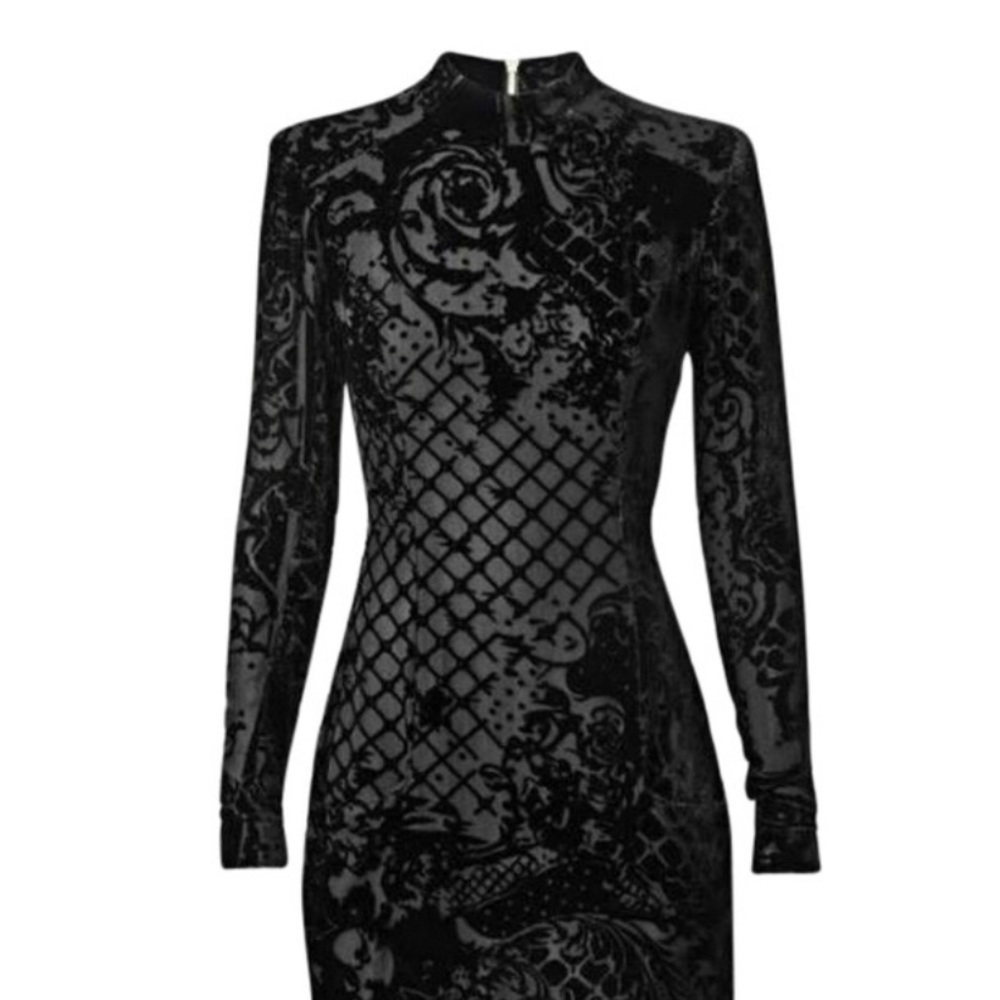 Balmain x HM Black Velvet Dress
